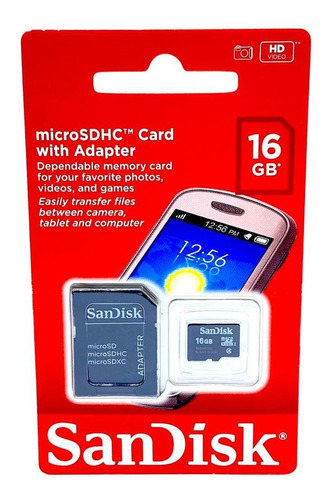 Cartao De Memoria Sd Sdsdqm-016g-b35a 16gb Sandisk