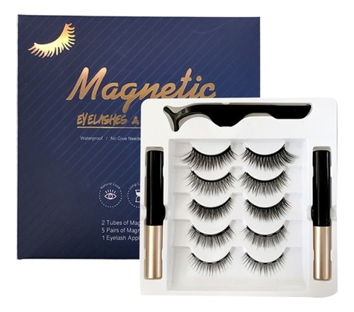 3d Magnético Pestañas Postizas & Delineador De Ojos Kit Y