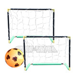 2 Arcos C/ Pelota Futbol Papi Infantil Niños Red Gol Juego