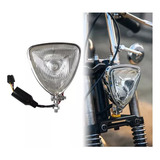 Faro De Moto Triangle H4 Para Bobber Chopper Harley Retro