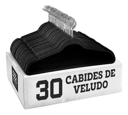 Kit 30 Cabides Veludo De Roupa Antideslizante Slim Adulto