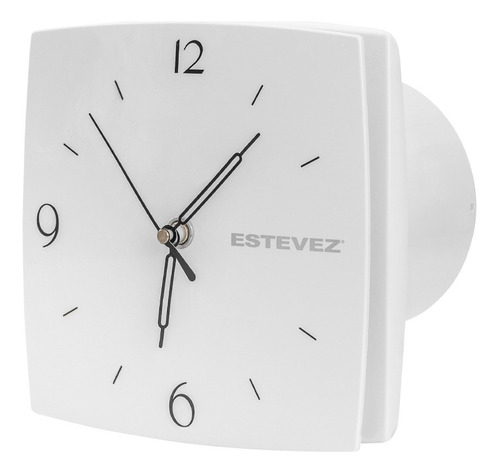 Extractor De Aire 4'' Estevez 3804 Tic-tac Con Reloj Blanco