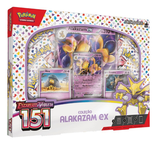 Box Alakazam Ex 151 Pokémon Tcg Coleção Especial Original