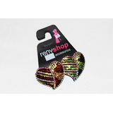 Broche Pasador Cabello Corazones Cristales Cafe Verde Pre369