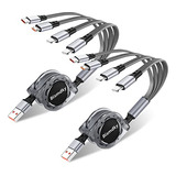 Cable Cargador Retráctil Multiusb Bismdky  4 En 1  Múltiple