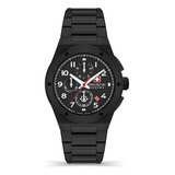 Reloj Swiss Military Smwgi2102031 Para Hombre Cronografo Color De La Malla Negro Color Del Bisel Negro/rojo Color Del Fondo Negro