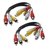 Cable: 2 Nuevos Conectores Macho De 3 Rca A 6 Conectores Hem