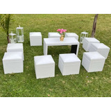 Combo De Mesa Y Puff Para Eventos 