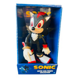 Boneco Sonic Preto Shadow Grande Articulado 28cm Vinil Caixa