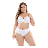 2 Peças De Roupa Íntima Ultrafina De Renda Sexy Plus Size