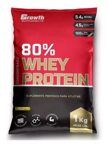 Whey Protein Concentrado 80% 1k Growth Varios Sabores