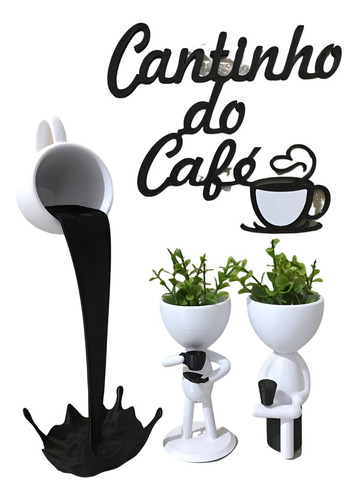 Kit Cantinho Do Café 4 Peças 20cm Decoração Cozinha 