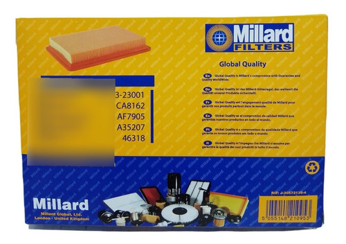 Filtro Aire Millard Mk 8162 Hyundai Elantra 4l 1.8lts 96/03 Foto 2