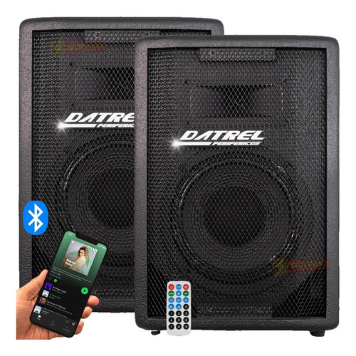 Kit Caixa Som 300w Rms Ativa Passiva Com Bluetooth Usb Aux Cor Preto 110v/220v