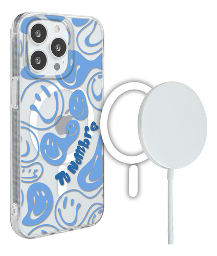 Funda Para iPhone Magsafe Con Nombre Happy Faces Para Mujer