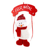 Guirlanda Natal Papai Noel Boneco De Neve Com Plaquinha 31cm