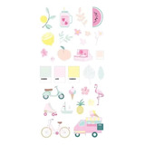 Scrapbooking Set De 30 Pegatinas Puffy - Miami Peach 