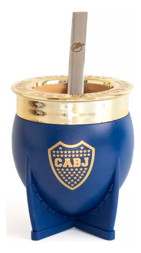 Mate Pampa Xl Boca Juniors + Bombilla Xeneize Cabj Azul