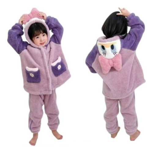 Pijama De Polar Invierno Para Niñas De Dormir Gruesa Peluda.