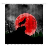 Cortina De Ducha Completa Chui Decor Wolf Howling Wildlife C