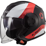 Casco Ls2 Of570 Verso Technic Black Red White 