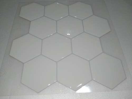 Azulejo Autoadhesivo Hexagonal Blanco Tipo Panal 16592 