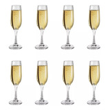 Set 8 Copas De Cristal Para Champagne 207ml Diseño Atemporal