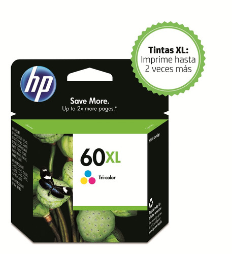 Cartucho Hp 60xl Color Original Cc644wl Gtia 12 Meses