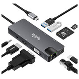 Hub Usb C, Adaptador Usb C 9 En 1, Color Negro