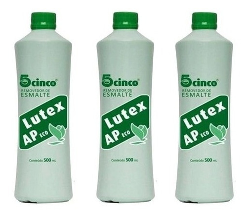 03 Removedor De Esmalte Lutex Ap Eco 5cinco 500ml