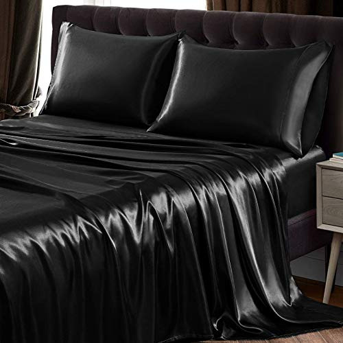 Sábanas Y Fundas - 4pcs Satin Sheet Set Queen Size Ultra Sil