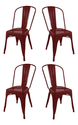 Sillas Tolix X4 Sp- C - Desillas Estructura De La Silla Tono Bordo