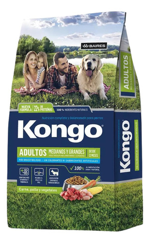 Kongo Natural Adultos Med / Gde X 21 Kg - Happy Tails