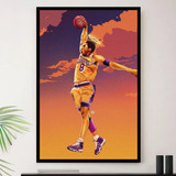 Quadro Kobe Bryant Anjo Enterrando Decorativo A3 35x45cm