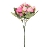 Ramo De Rosas Con Flores Artificiales De Peonía De Seda, Dec