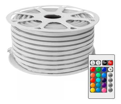 Tira Led Rgb Neon 25mts  Seccionable Con Control Remoto Hee