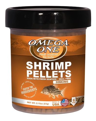 Omega One Shrimp Pellets 61g Alimento En Mini Barras 8mm A Base De Gambas Y Camarones Peces De Fondo