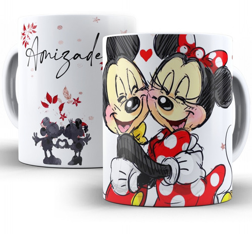 Caneca Personalizada Mickey E Minnie Presente Para Amiga