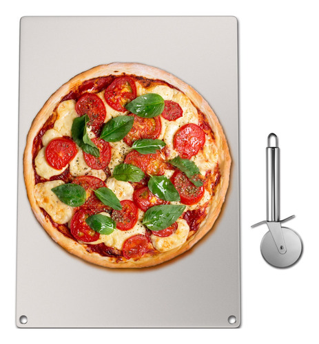 Molde Para Hornear Pizza Pan Acero Plata Hogar Restaurantes