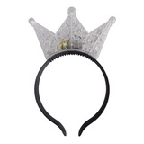 Tiara C/ Luz Led Coroa Princesa Rainha Com Pisca - 3 Cores