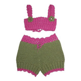 Conjunto Shorts E Top  Infantil De Croche 