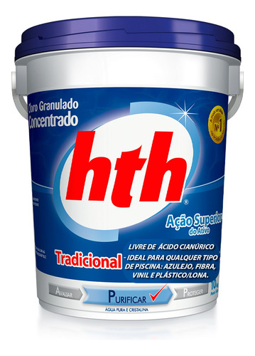 Hth Tradicional Concentrado Cloro Para Piscinas Balde 10kg