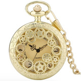 Reloj Bolsillo Vintage Gold Gear Quartz Al16