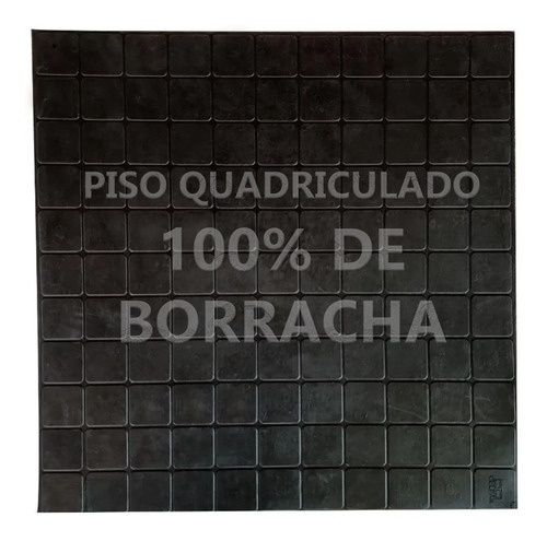 Piso Borracha Quadriculado Placa 50x50cm - Angare