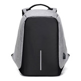 Mochila Anti Furto Notebook Usb Cinza