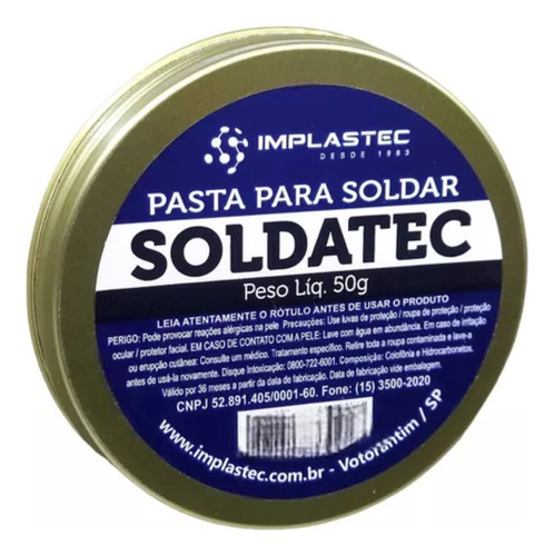 Kit 4 Pasta Solda Fluxo Pasta Soldatec 50g Implastec
