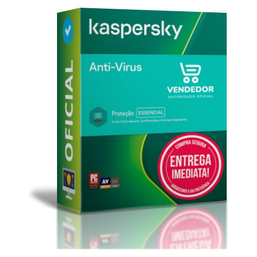 Kaspersky Antivírus 1 Disp - Licença 12 Mes