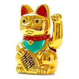 Gato Da Sorte Maneki Neko Dourado Japones China