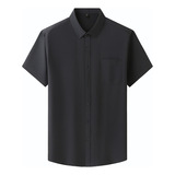 Camisa De Manga Corta Para Hombre De Talla Grande, Camisa Ca