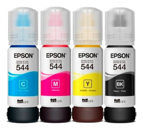 Kit 4 Tintas Epson Original 544 L3210, L3250, L5290, L5590